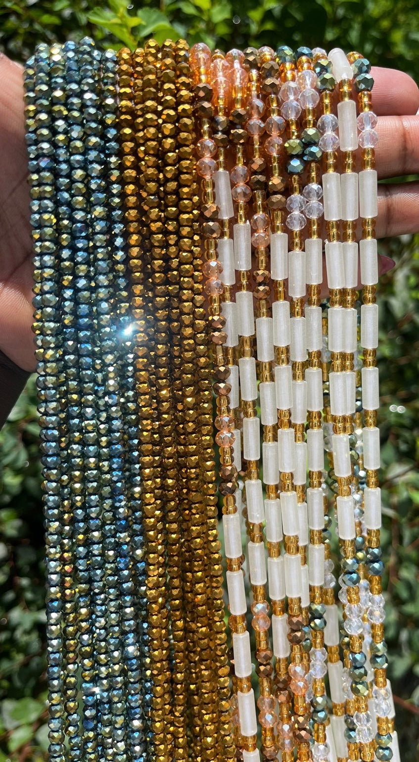 Gilt Sparkle Lux Tie On Waist Beads