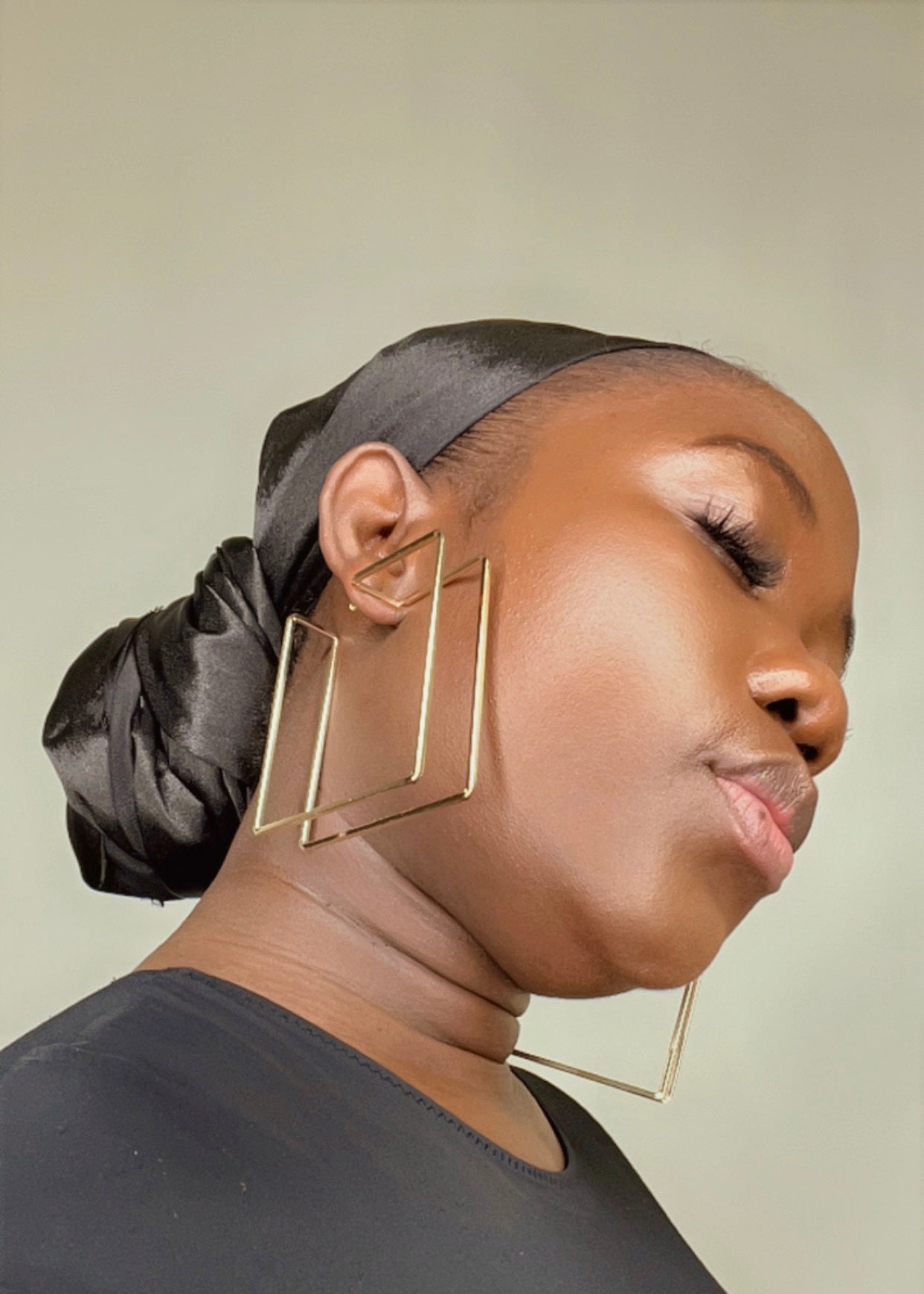 Gold Square Hoop Earrings