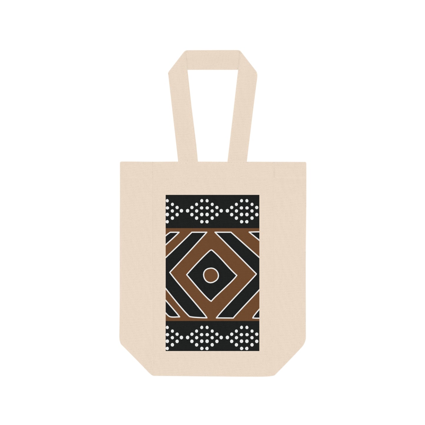 Kai Mud Cloth Print Double Wine Tote Bag