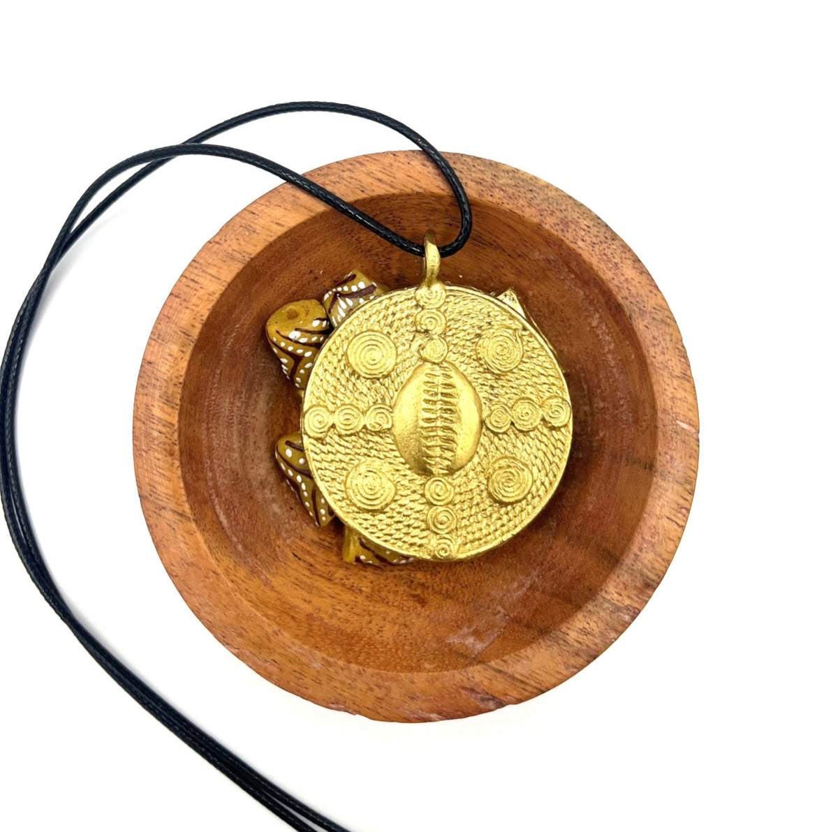 Cowrie African Brass Pendant