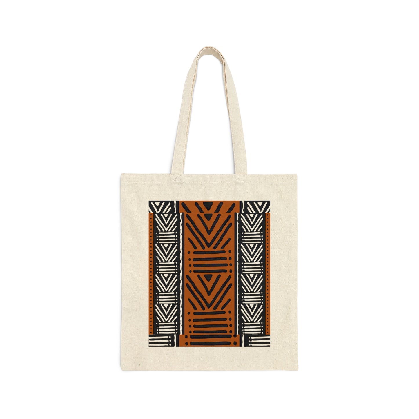 Adai Mud Cloth Print Cotton Canvas Tote Bag