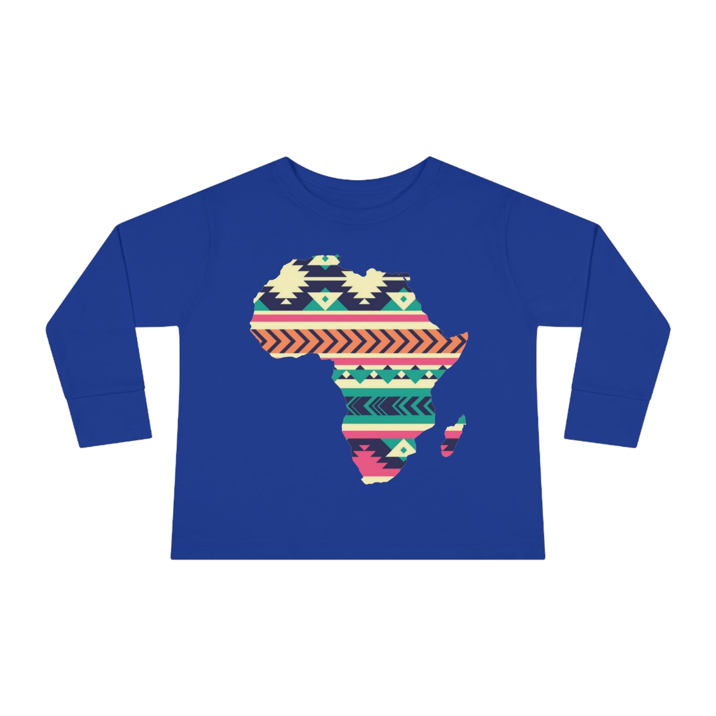 African Print Map Kids Long Sleeve Shirt