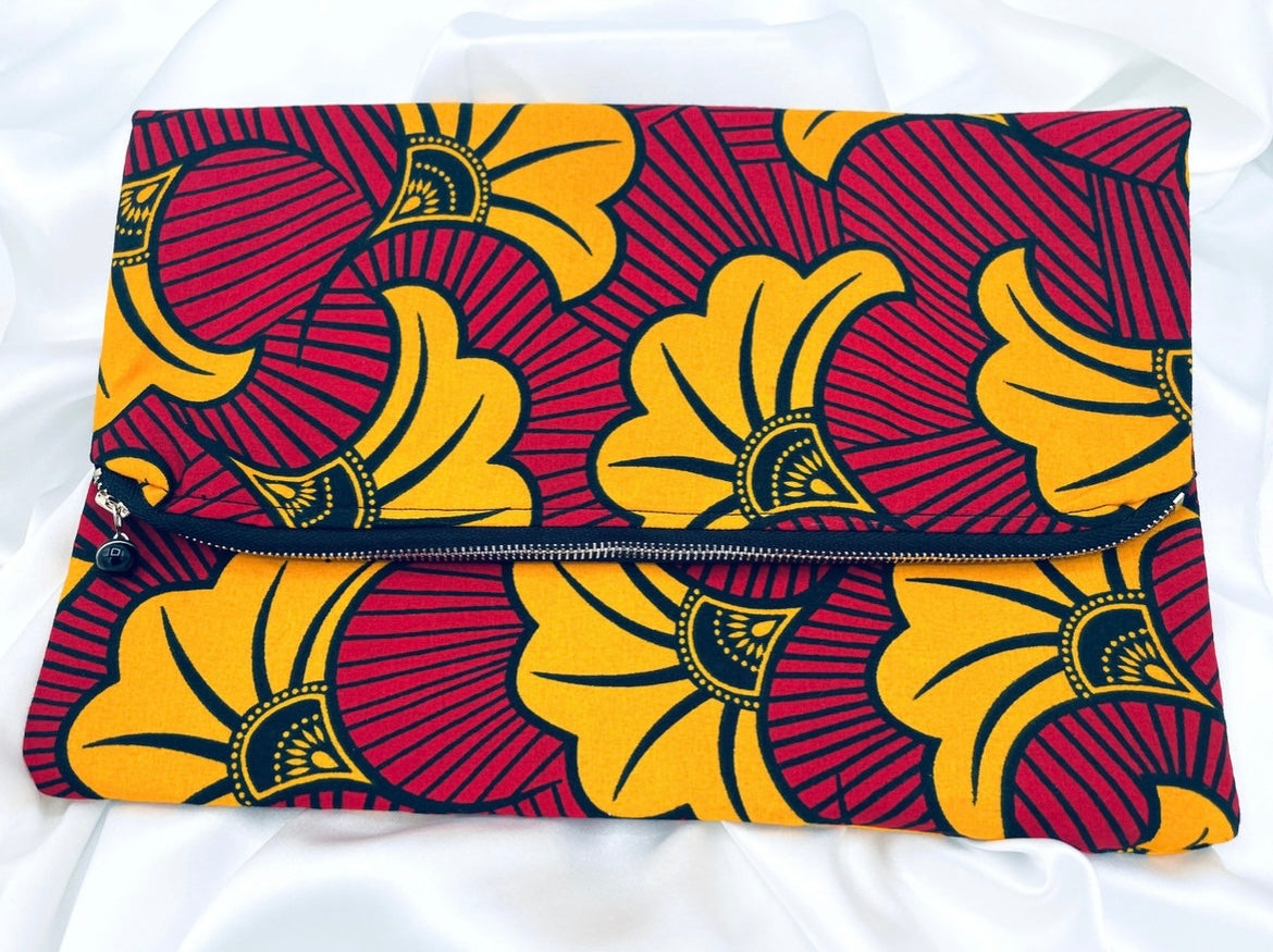 African Print Folded Clutch