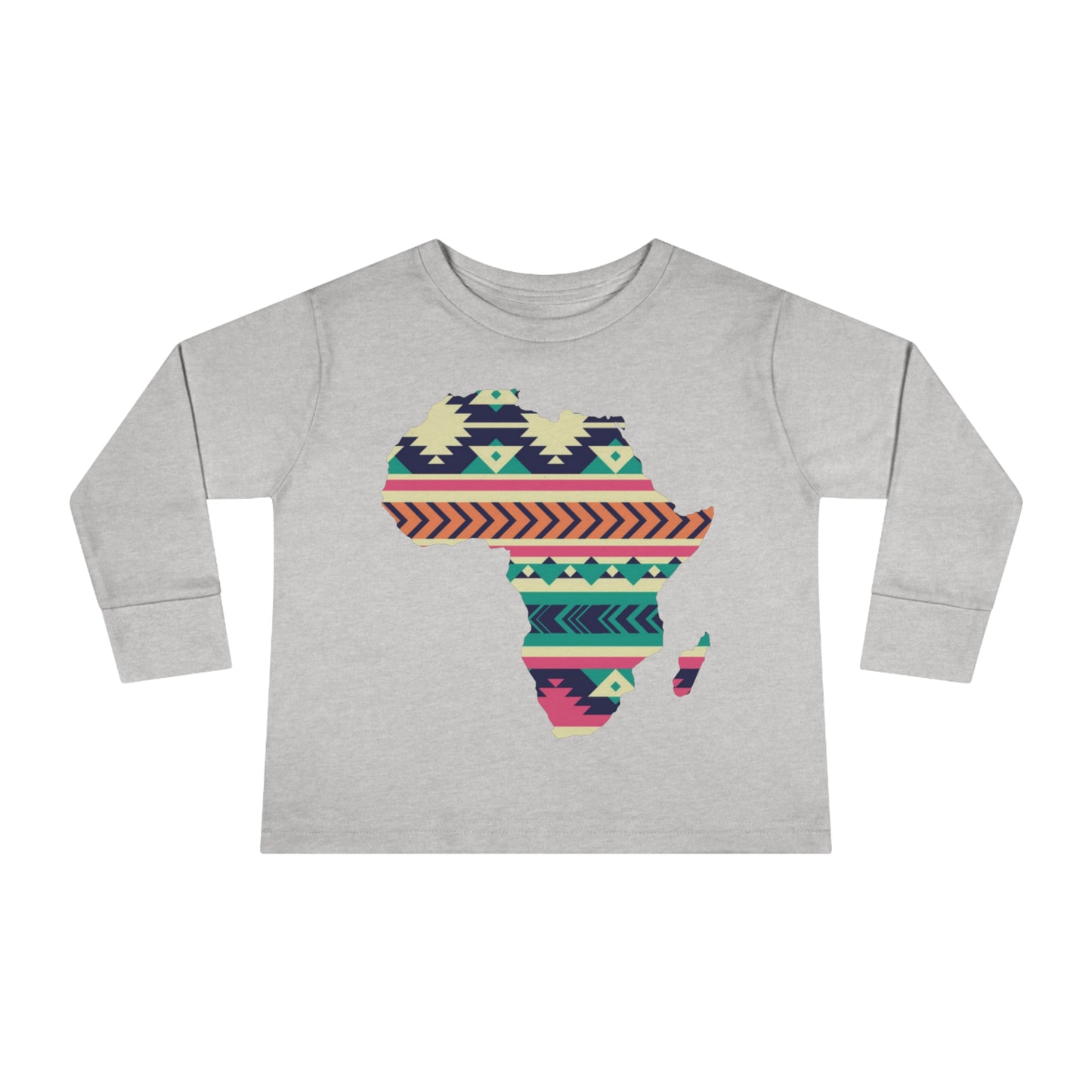 African Print Map Kids Long Sleeve Shirt