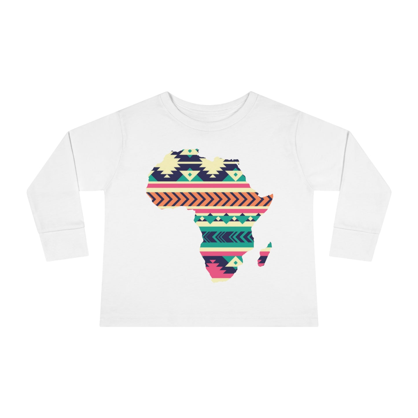 African Print Map Kids Long Sleeve Shirt