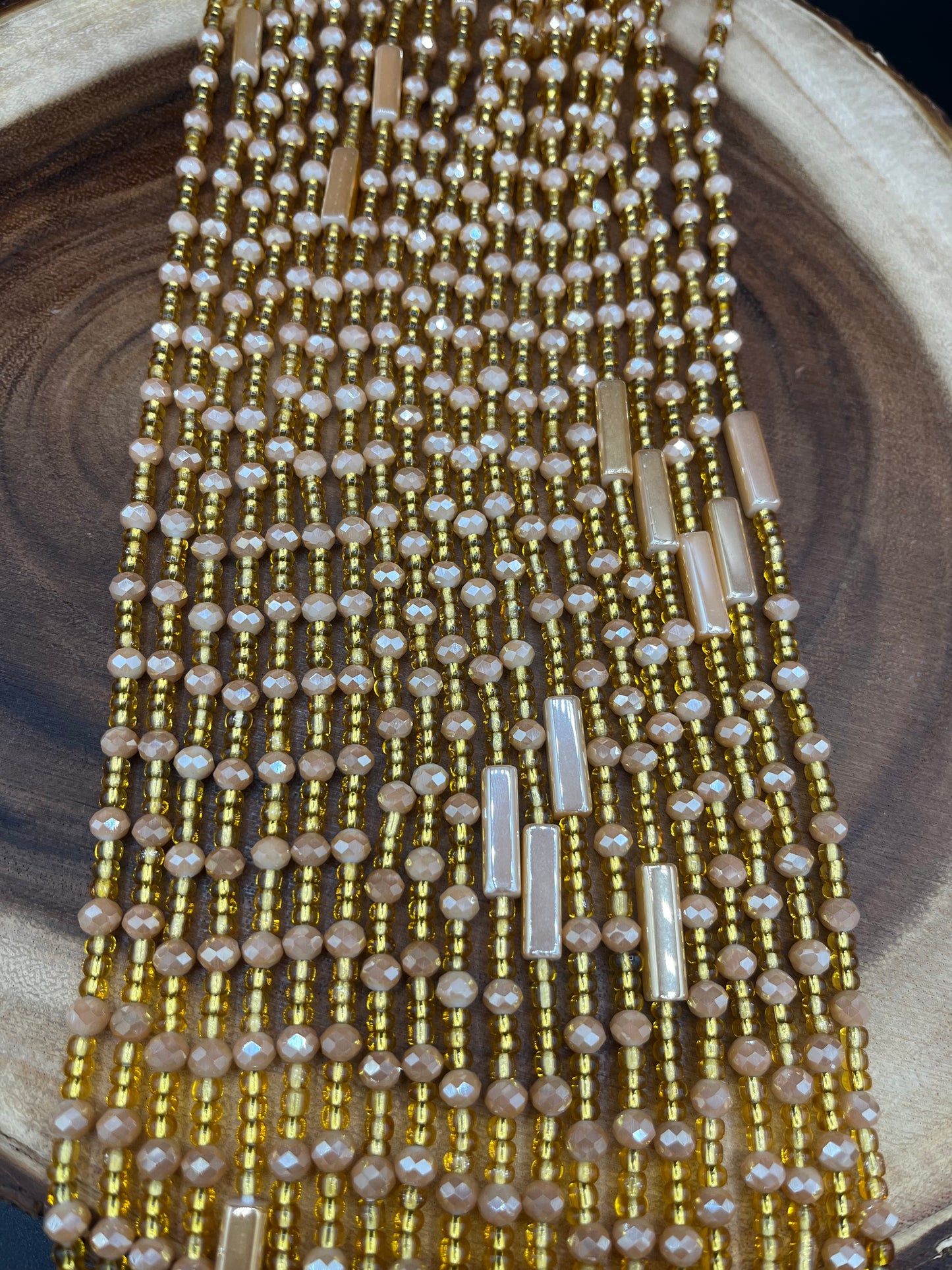 Champagne Glory Thick Waist Beads