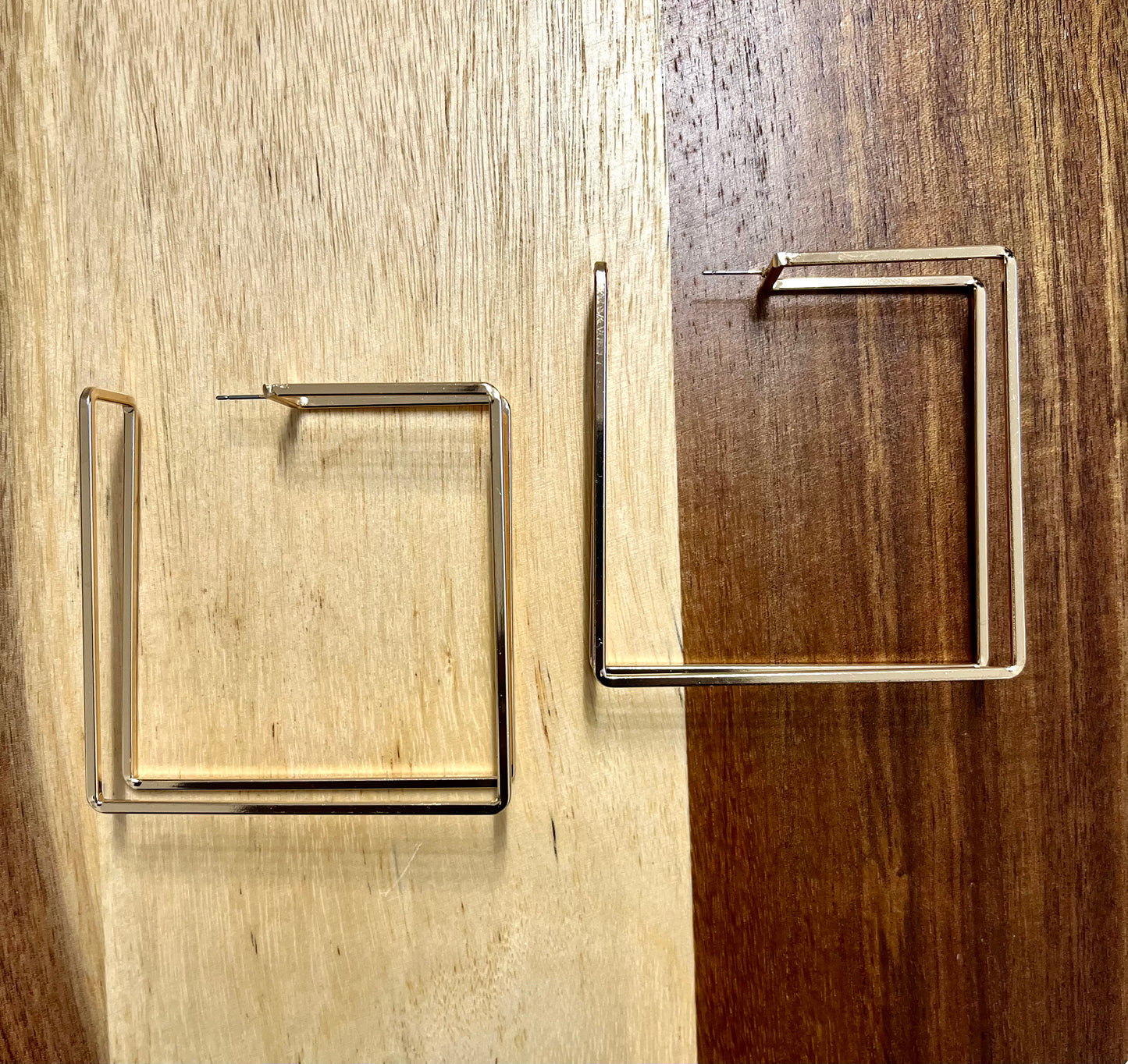 Gold Square Hoop Earrings