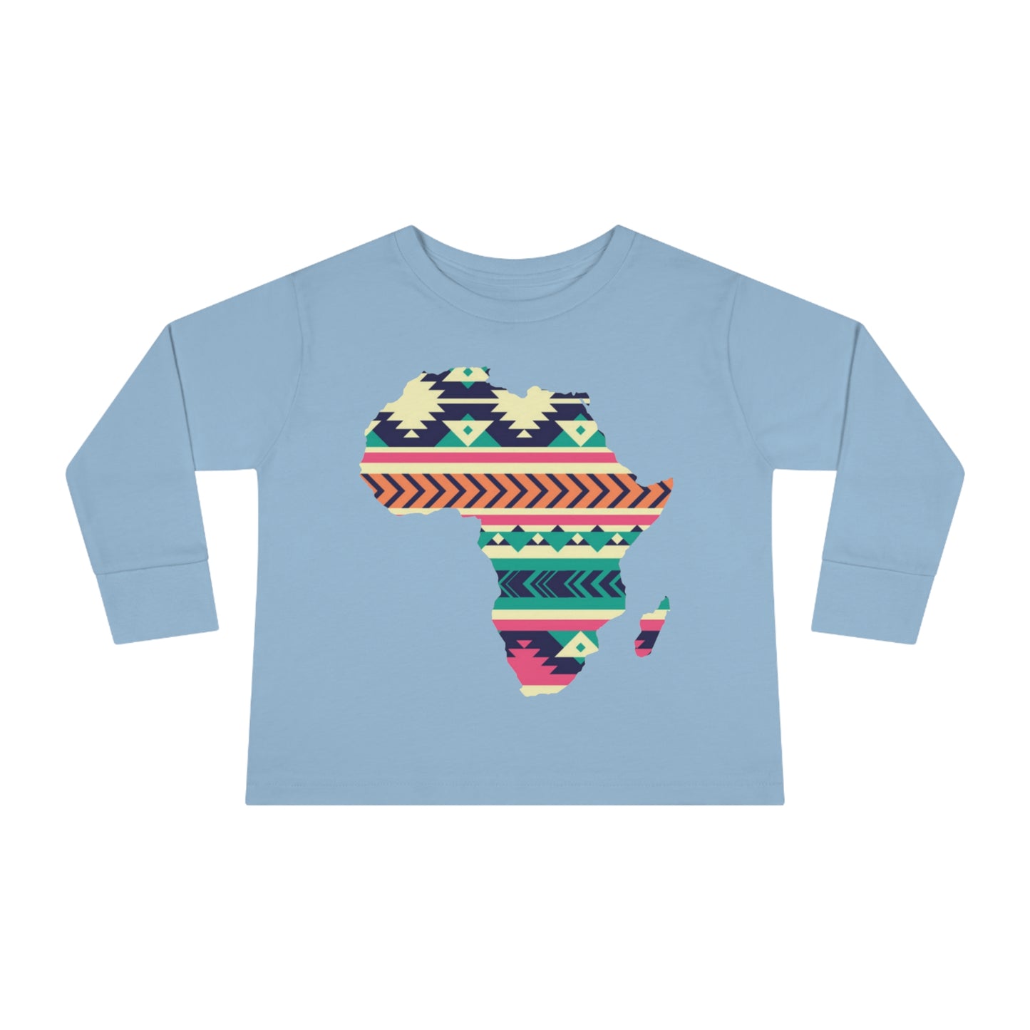 African Print Map Kids Long Sleeve Shirt
