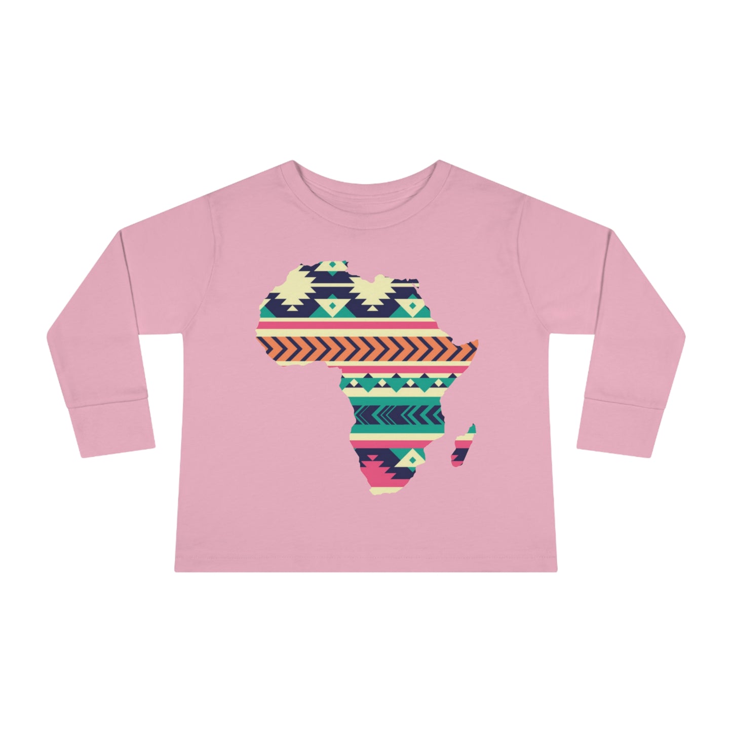 African Print Map Kids Long Sleeve Shirt