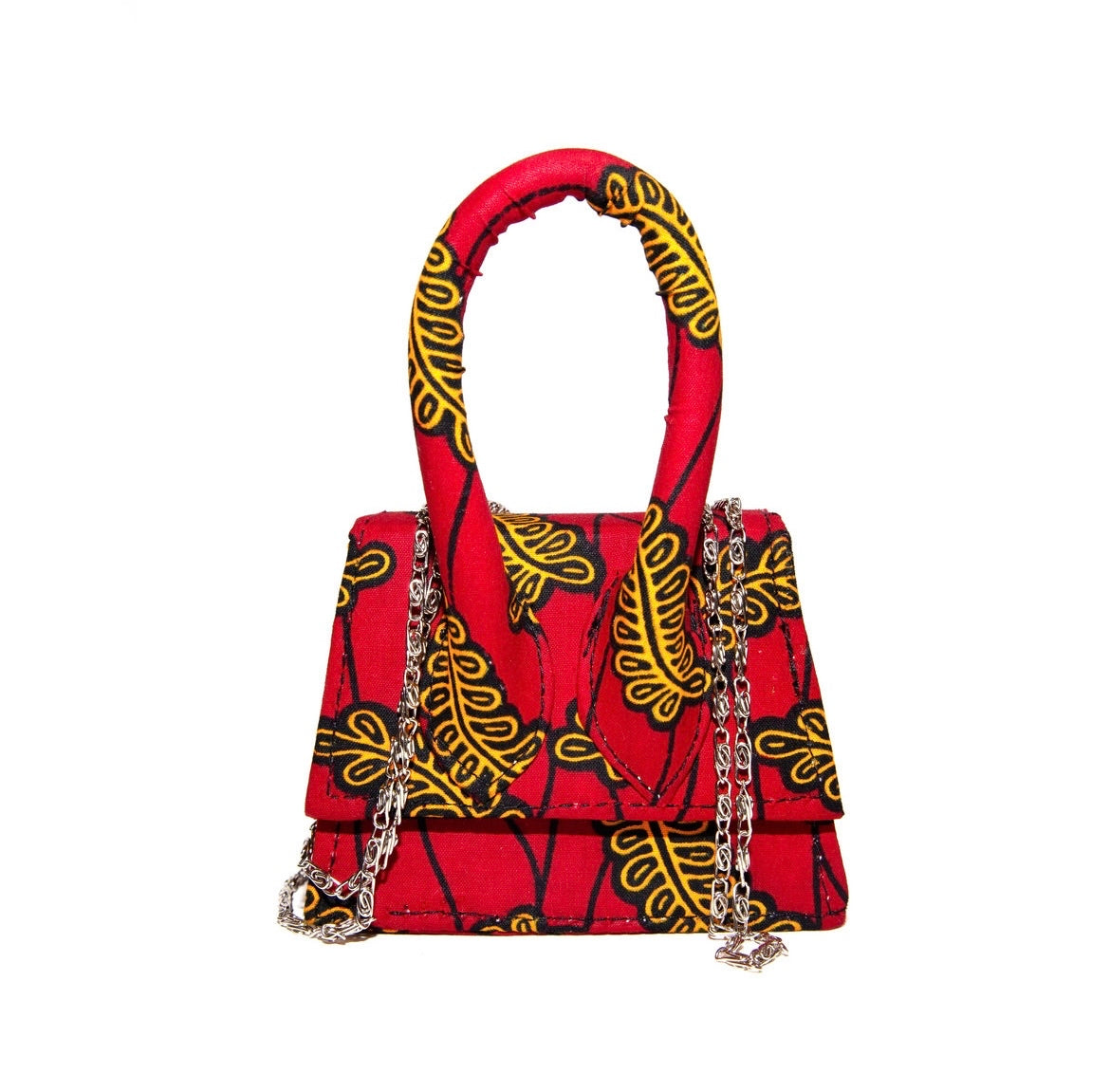 Akiti Saffron Leaf African Print Mini Bag