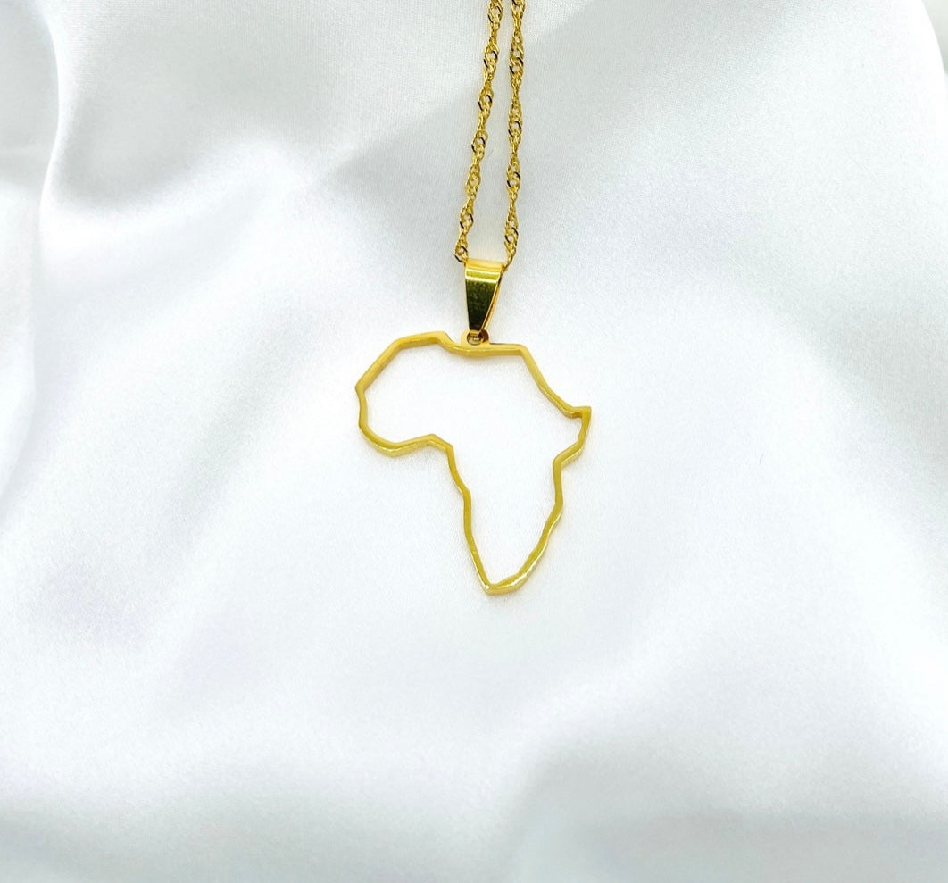 African Map Necklace