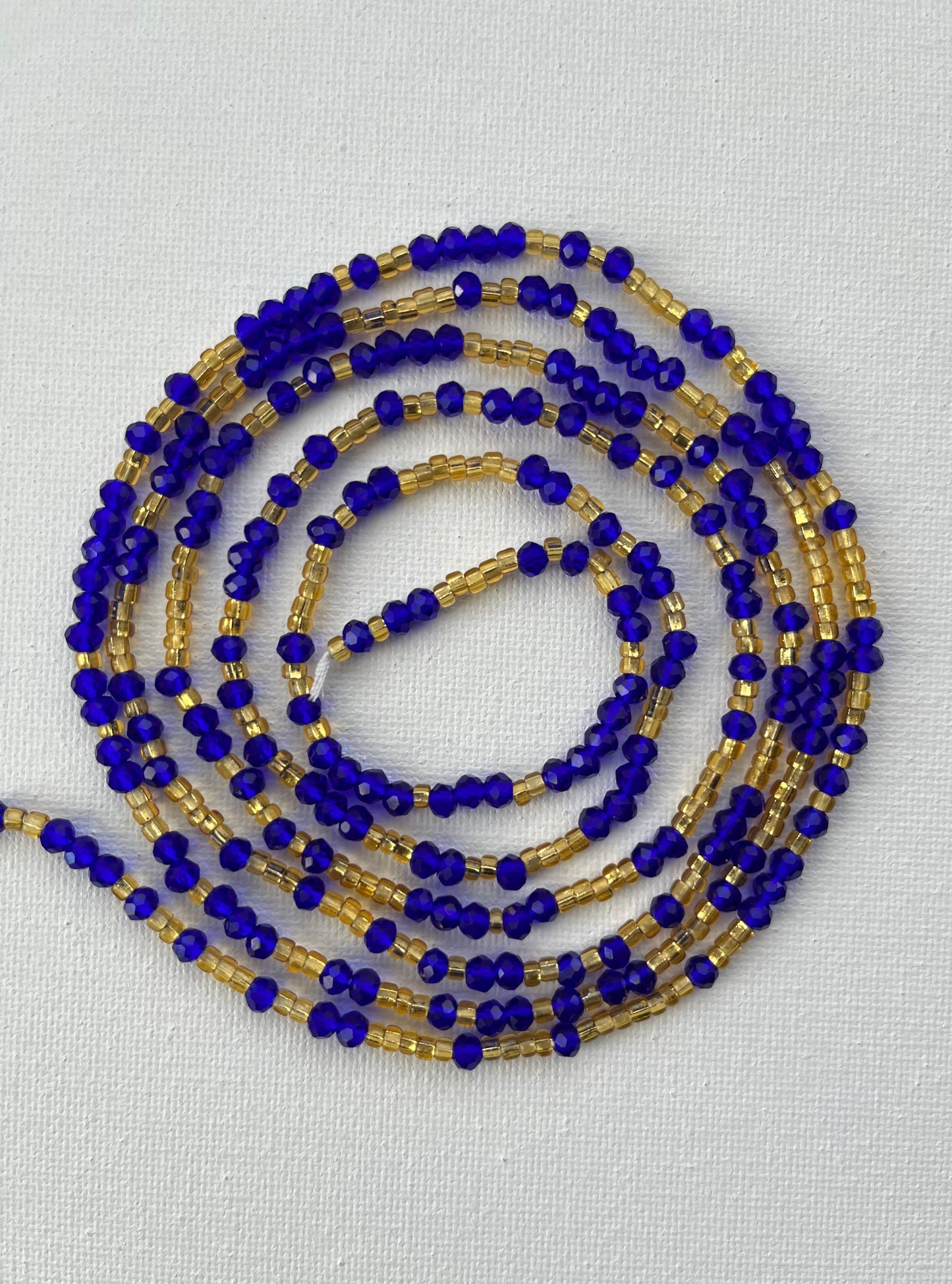 Sapphire Tie On Waist Beads