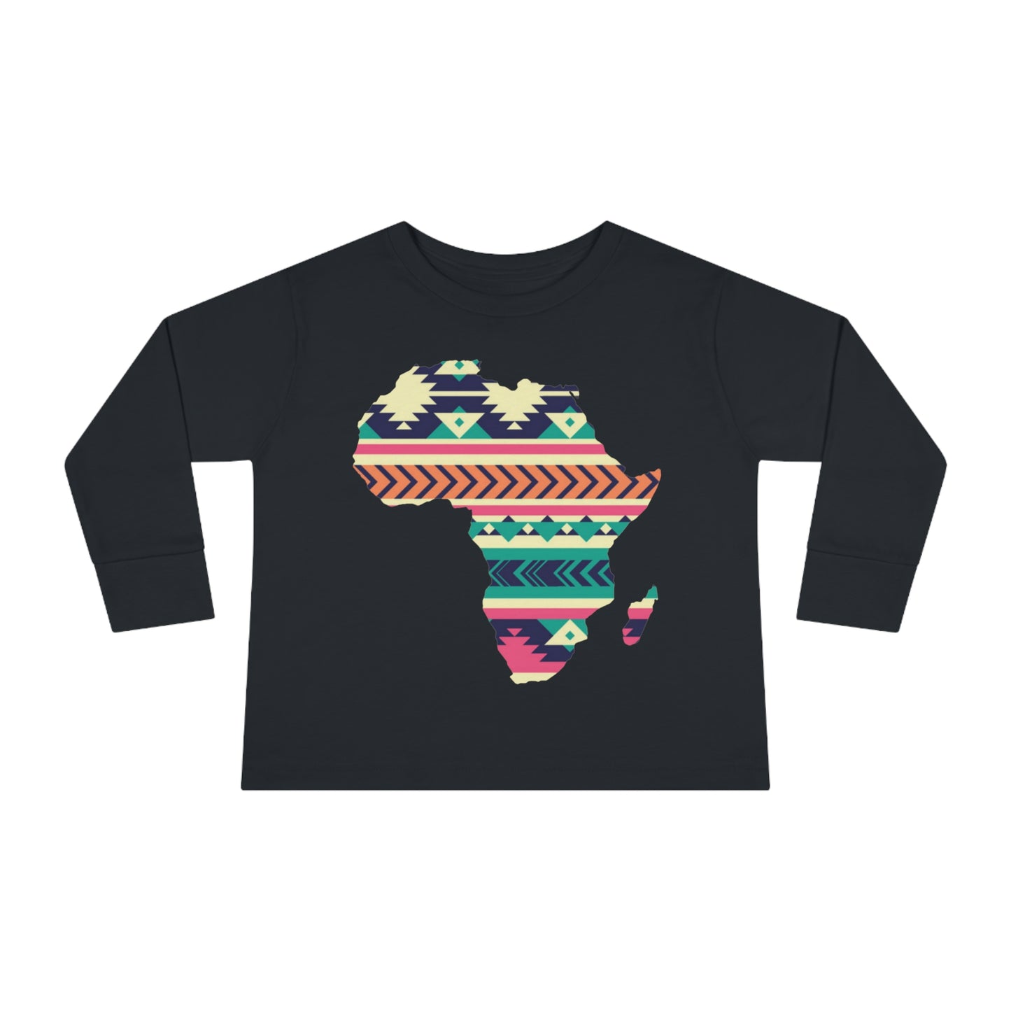 African Print Map Kids Long Sleeve Shirt