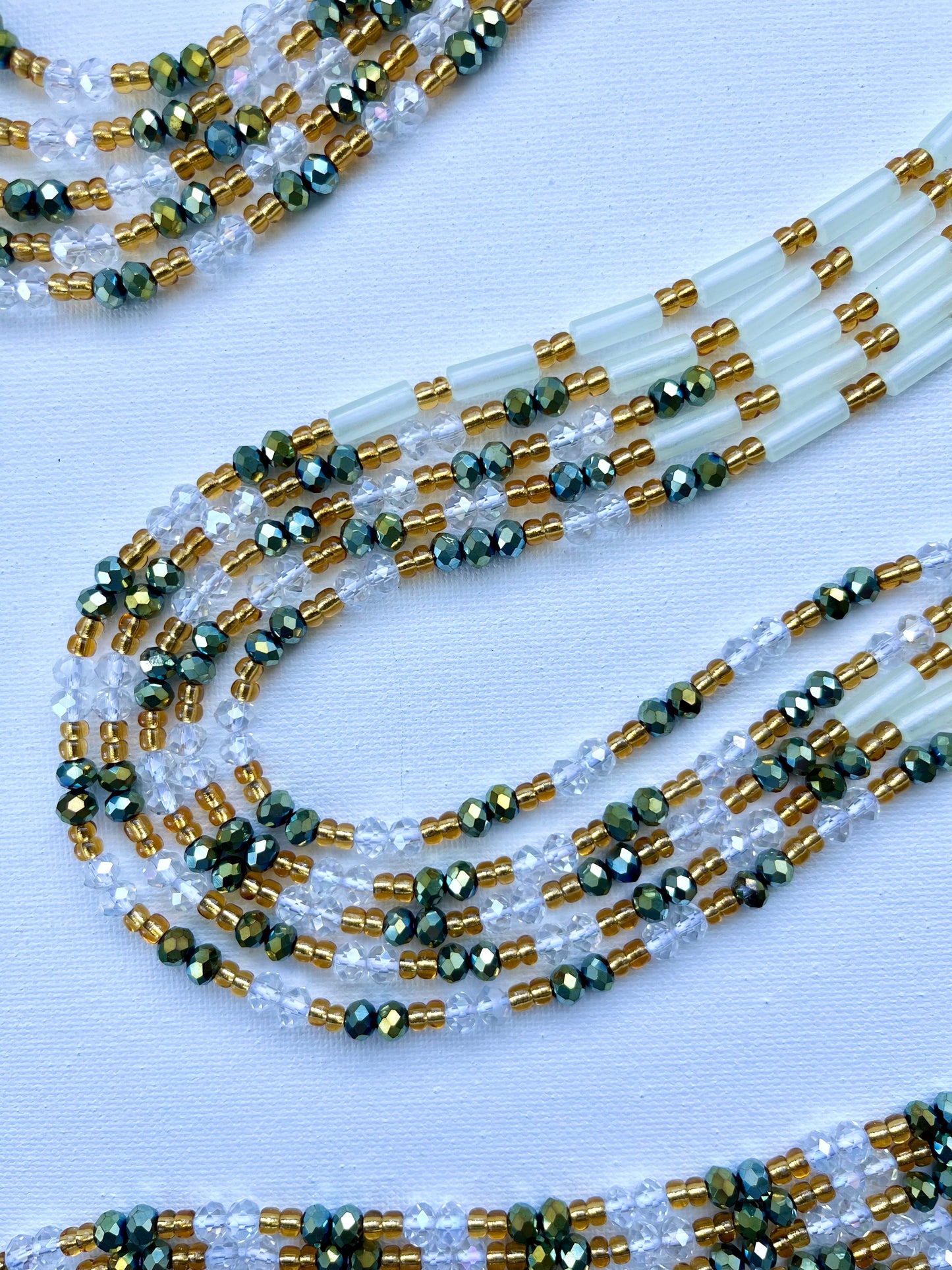 Ever Green Glow In The Dark Thick Tie On Waist Beads