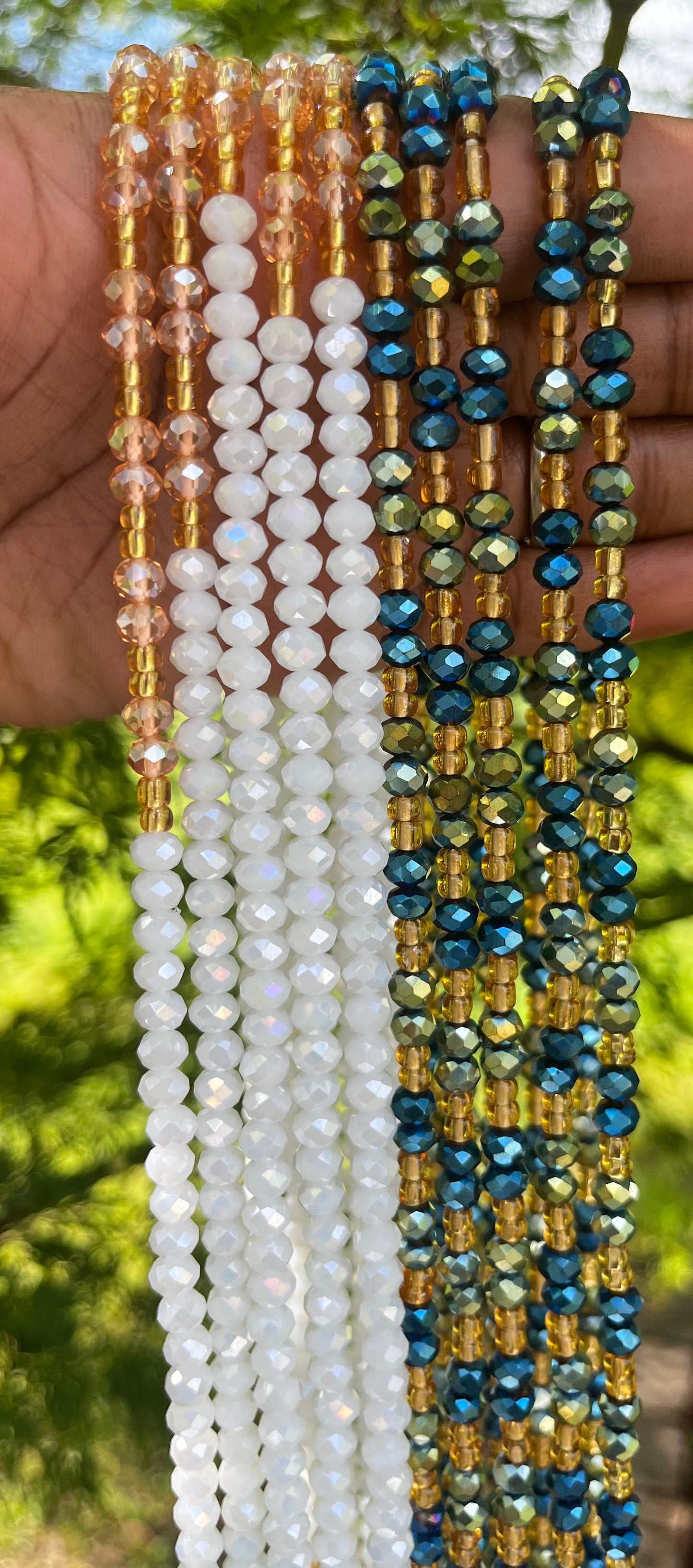 Charming Emerald Thick Tie On Waist Beads