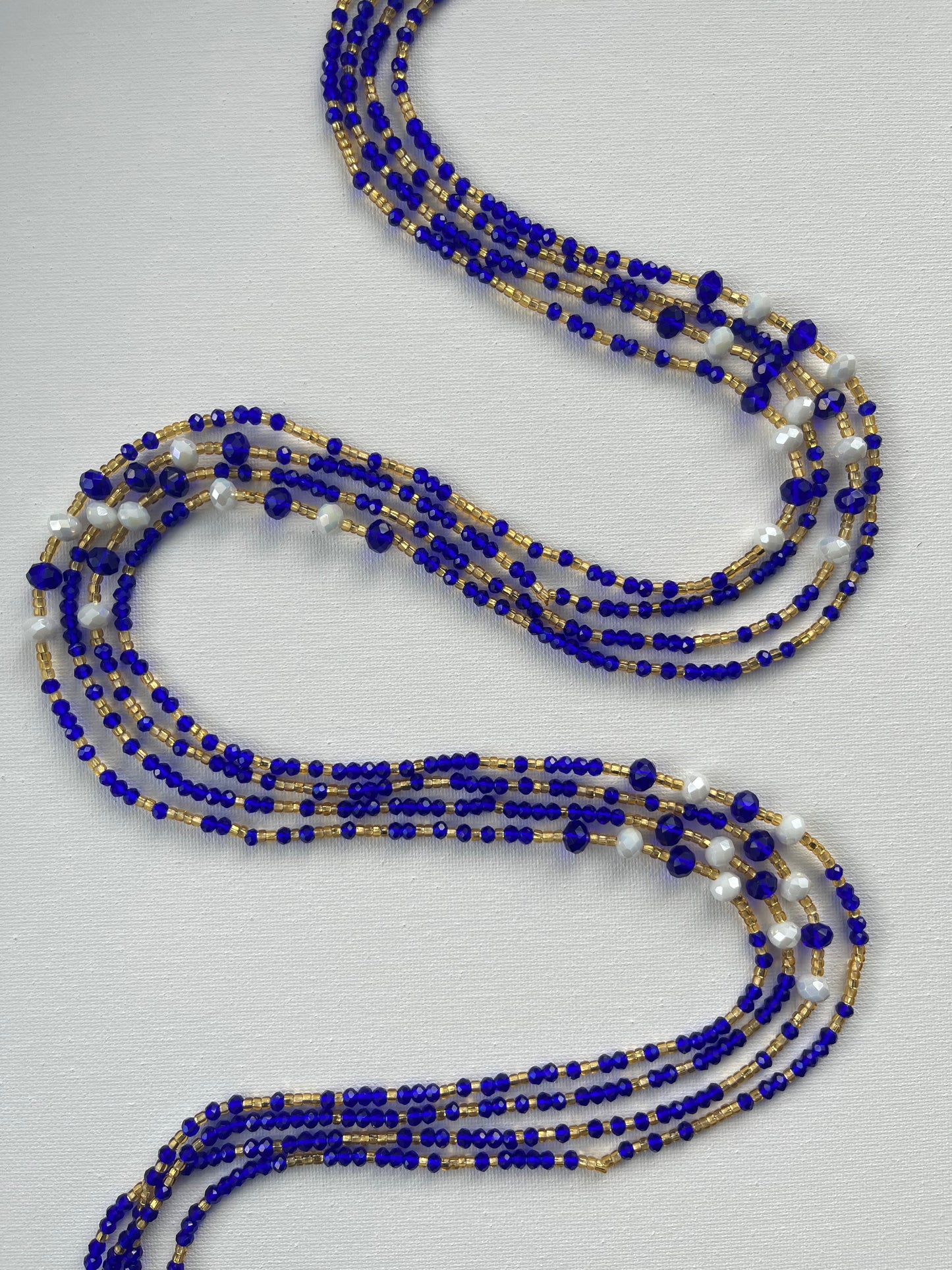 Midnight Blue Lux Tie On Waist Beads