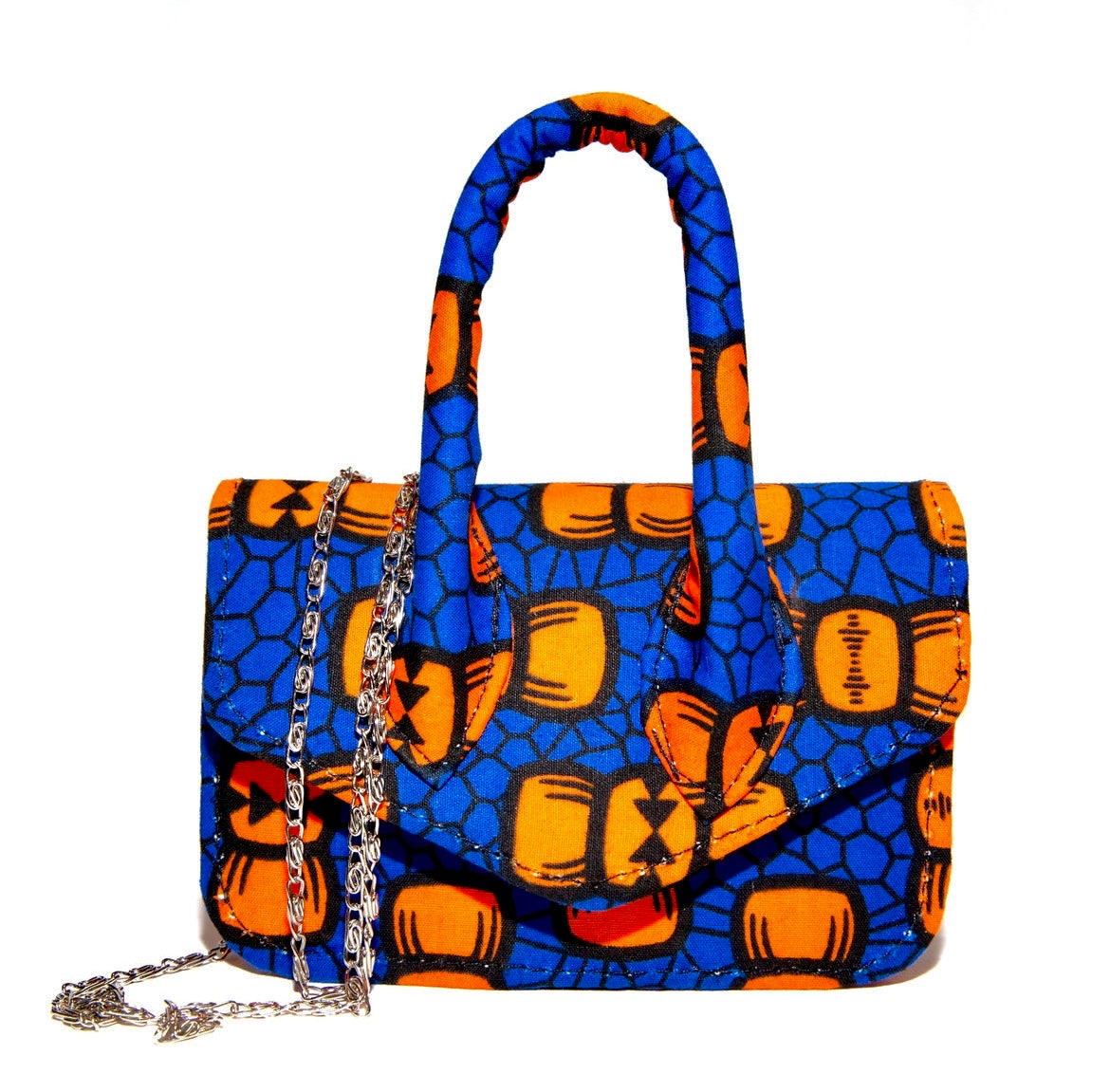 Kabuki Royal Blue African Print Mini Bag