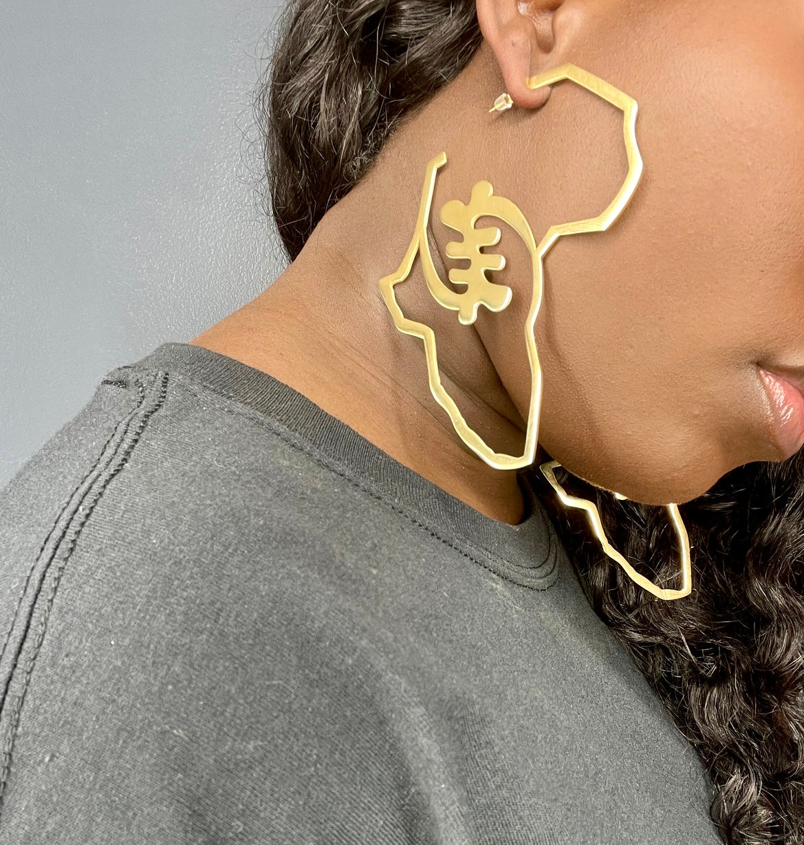 GyeNyame African Map Earrings