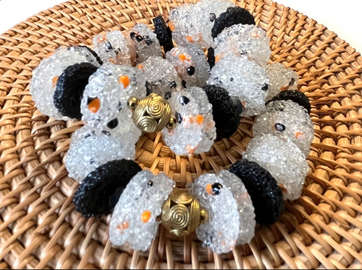Fafa Krobo Sugar Crust Glass Beads Brass Bracelet