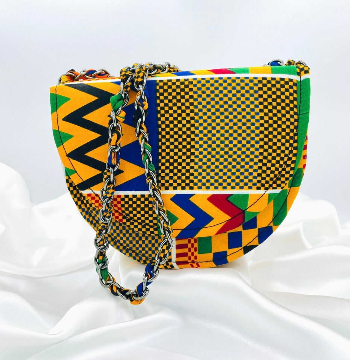Kaki Kente African Print Bag
