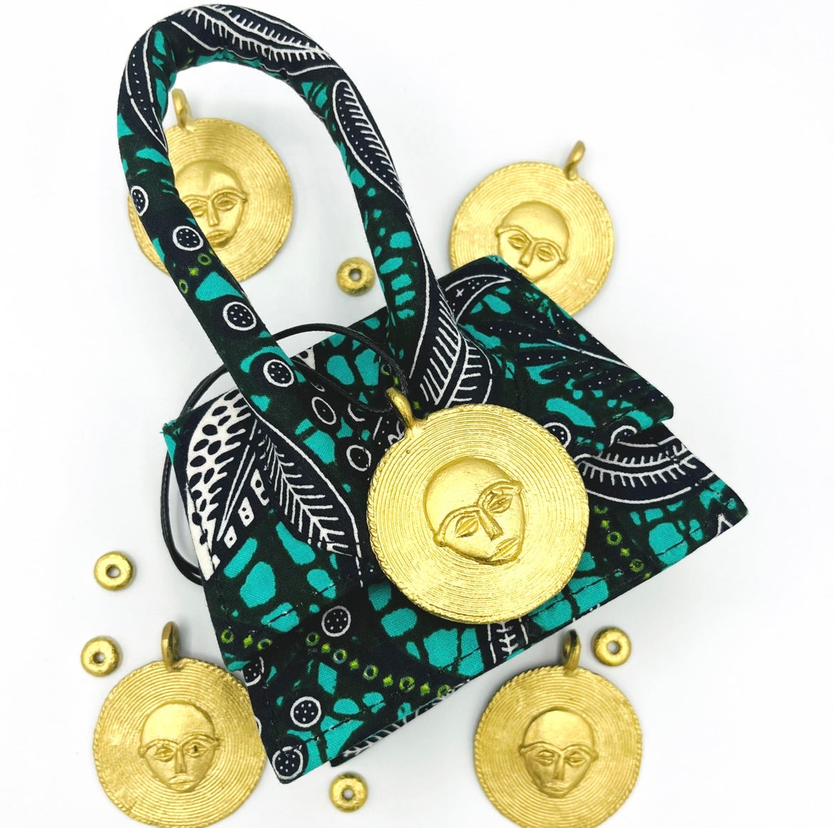 Zulu Head African Brass Pendant