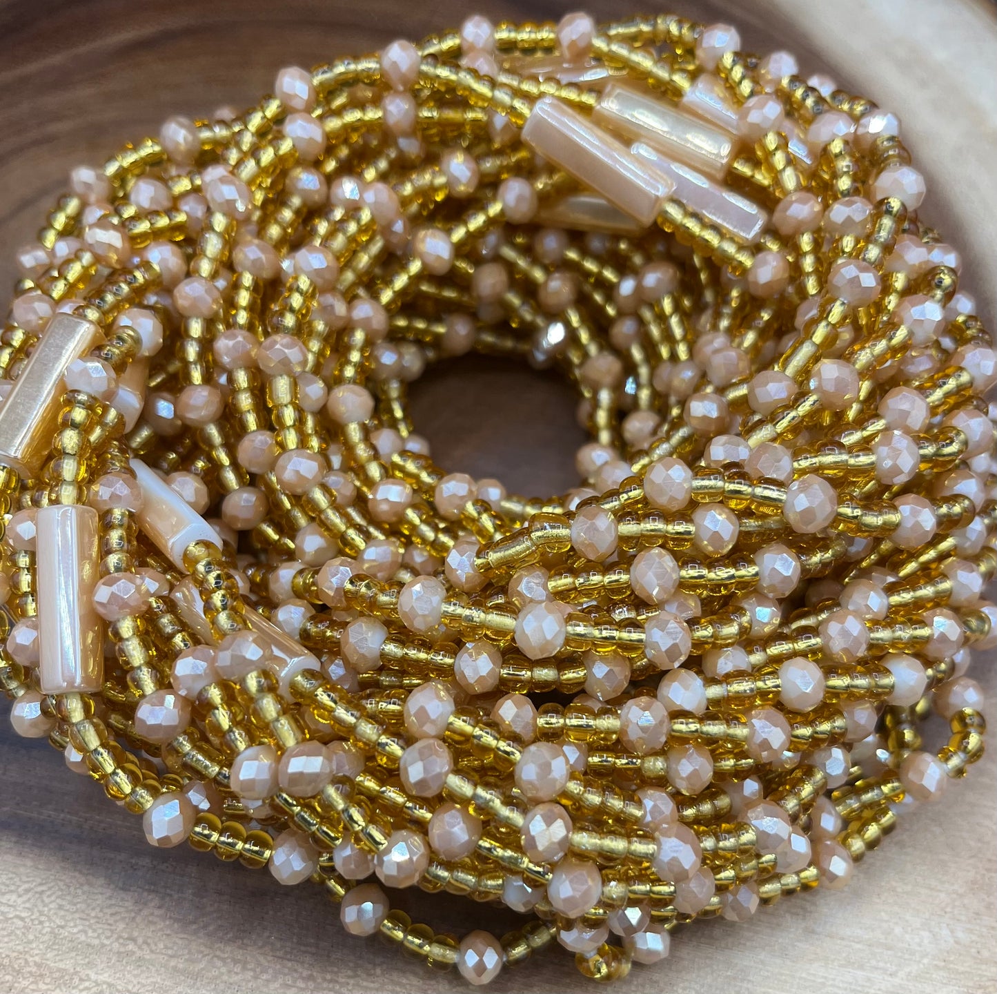 Champagne Glory Thick Waist Beads