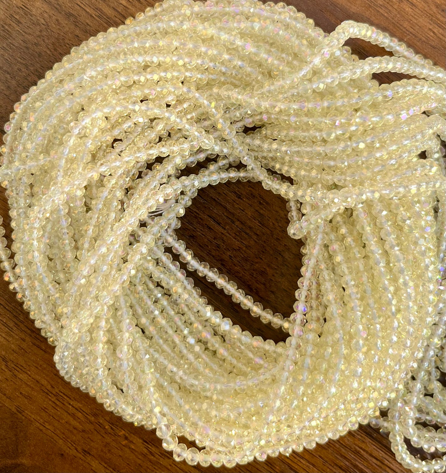 Ivory Sparkle Lux Tie On Waist Beads
