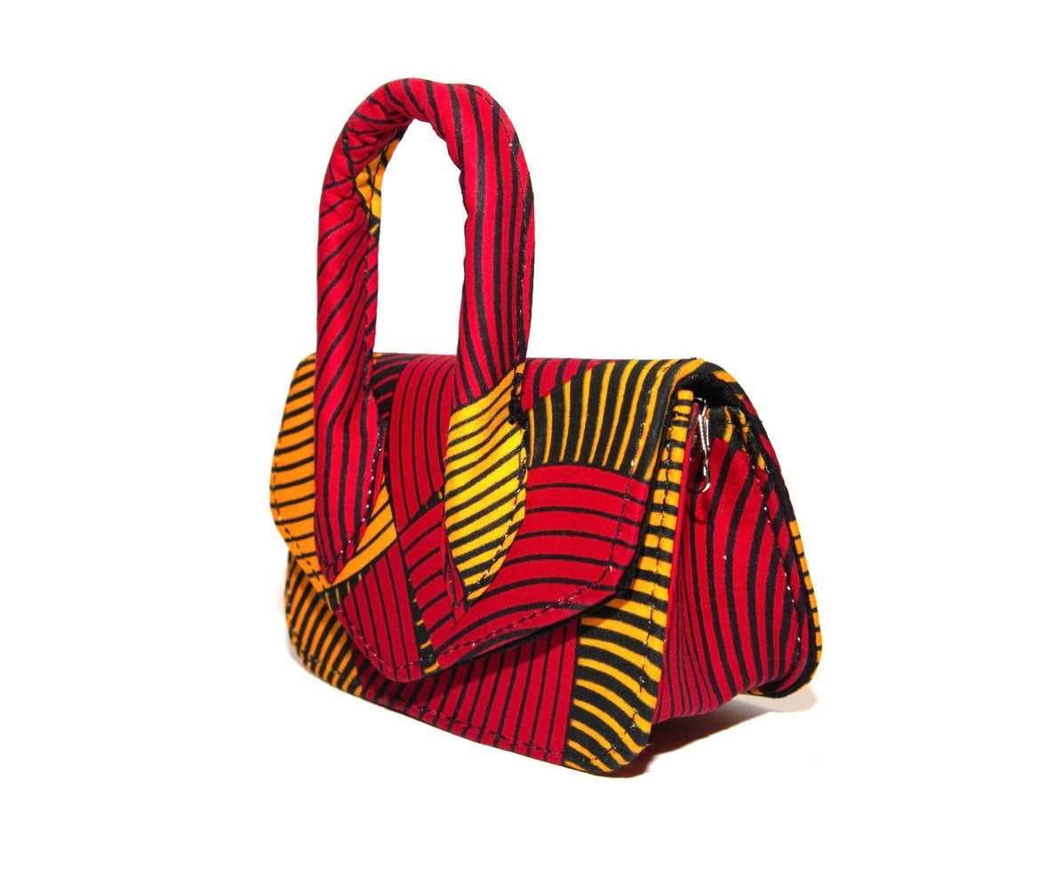 Kabuki Carmine African Print Mini Bag