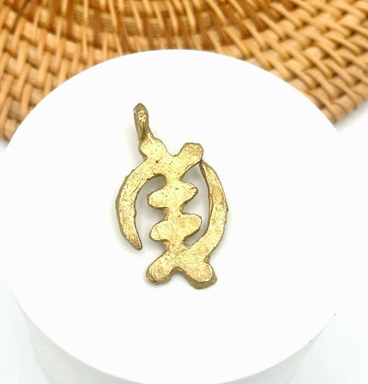 Gye Nyame Adinkra Brass Charm