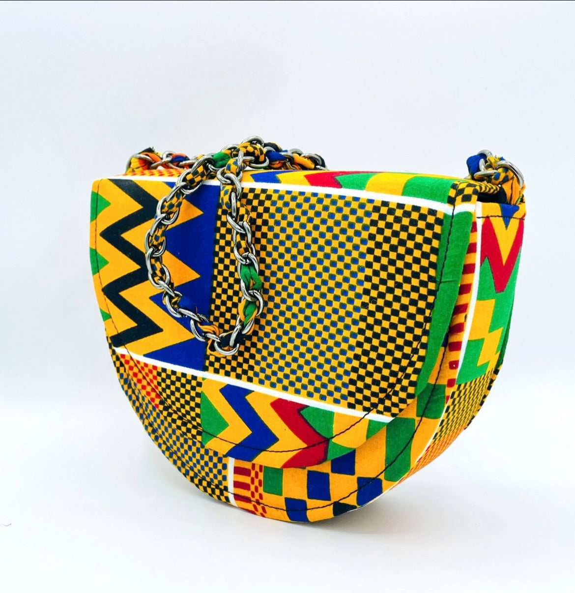 Kaki Kente African Print Bag