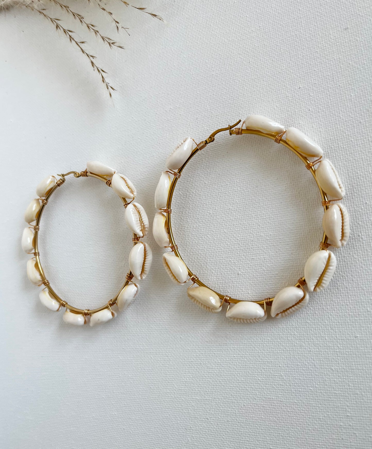 Tumi Cowrie Hoop Earrings