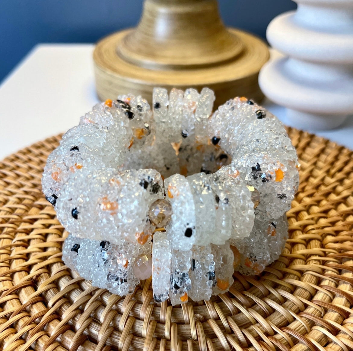 Fafali Krobo Glass Sugar Crust Beads Bracelet