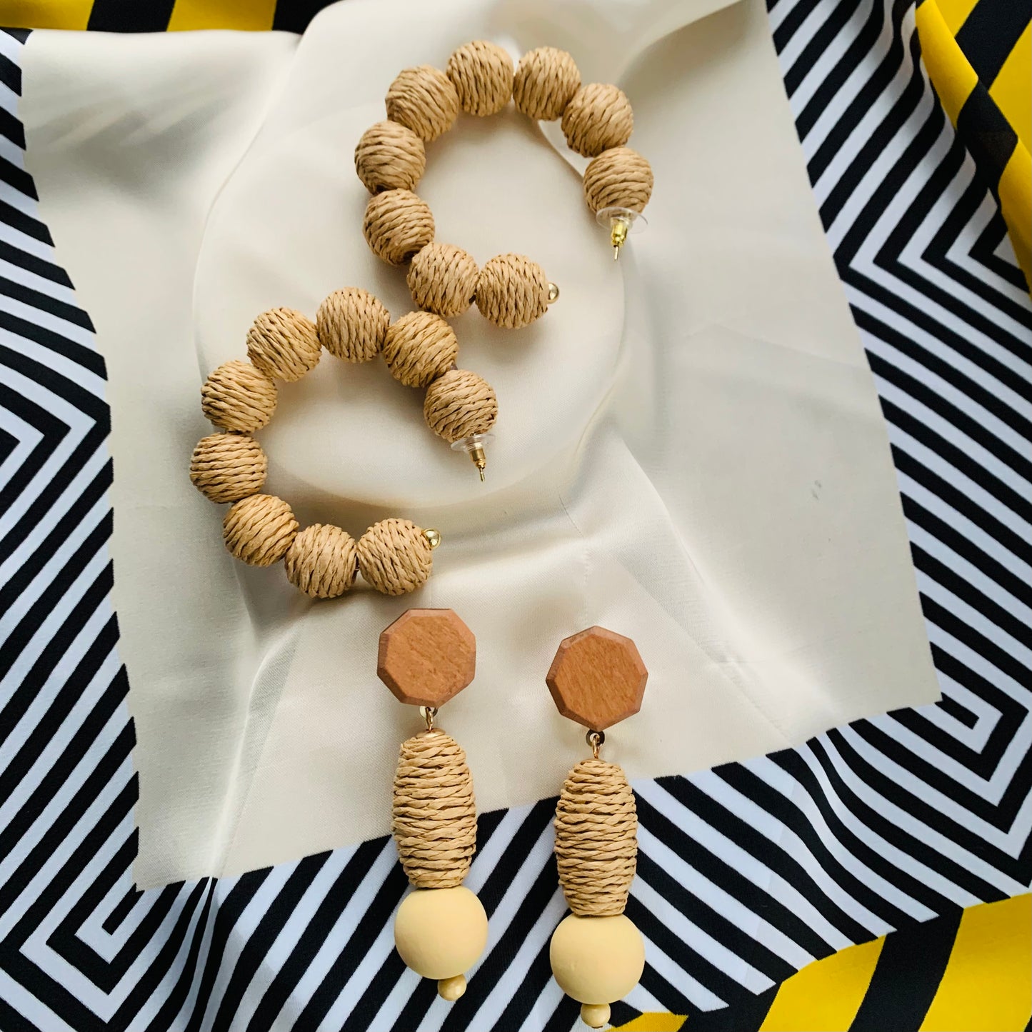 Tulum Raffia Hoop Earrings