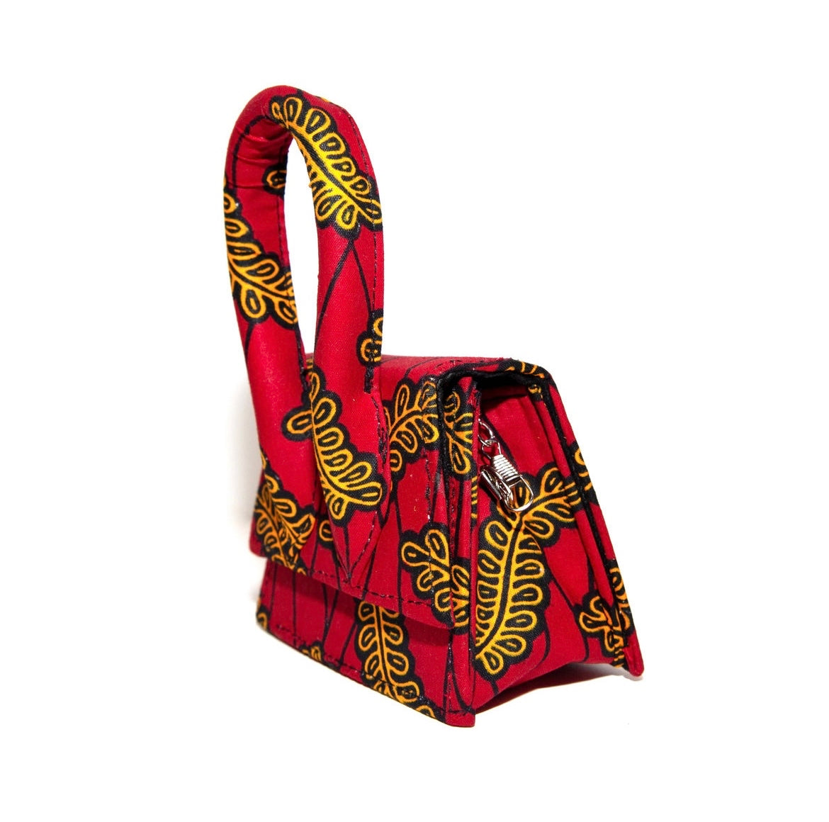 Akiti Saffron Leaf African Print Mini Bag