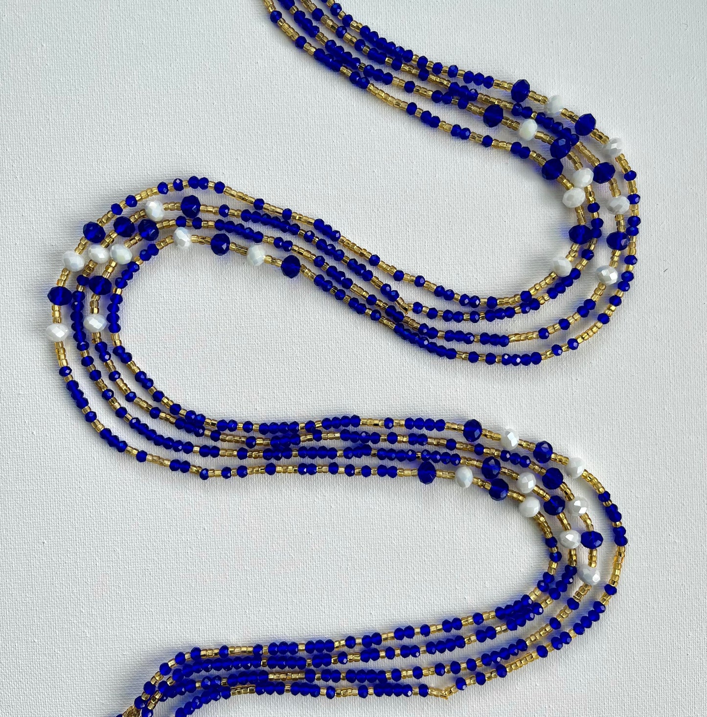 Midnight Blue Lux Tie On Waist Beads