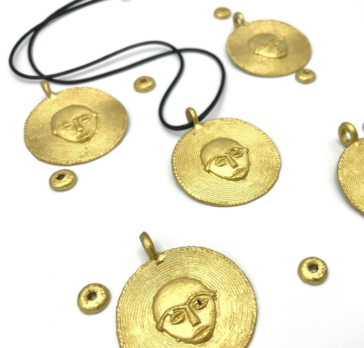 Zulu Head African Brass Pendant