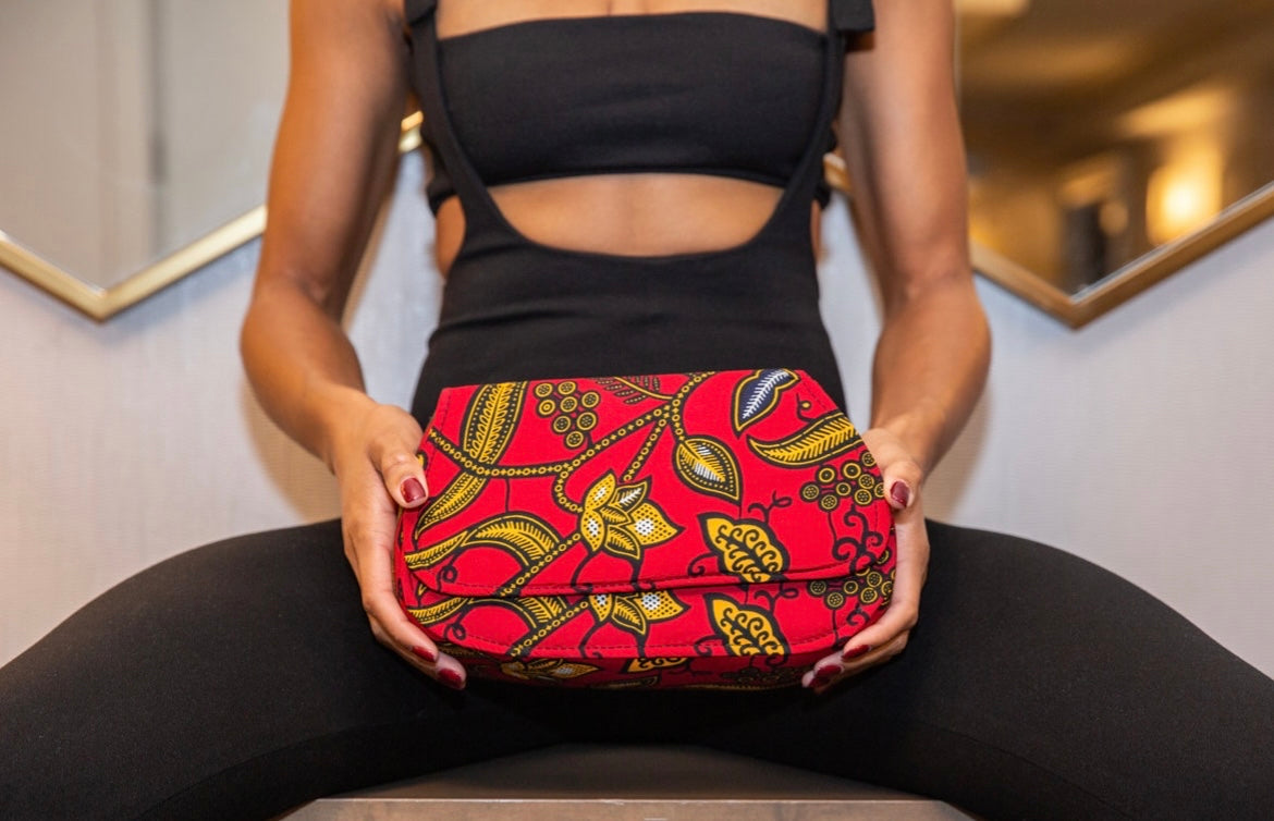 Nasara Crimson African Print Bag
