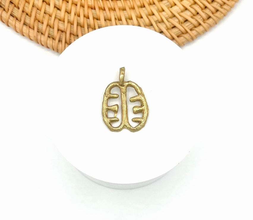 Ese ne Tekrema Adinkra Brass Charm
