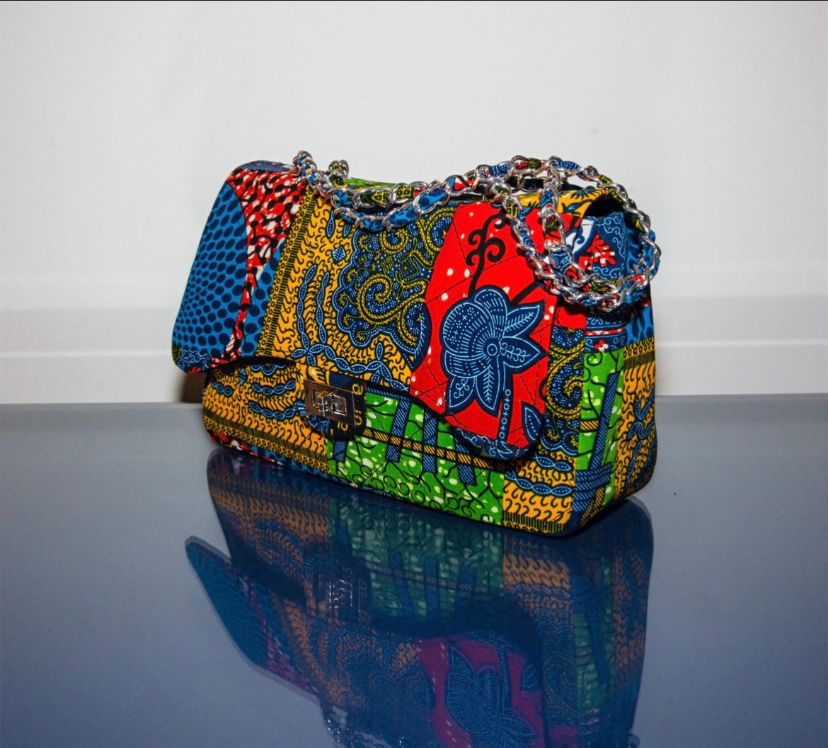 Adjo African Print Patched Quilted Bag