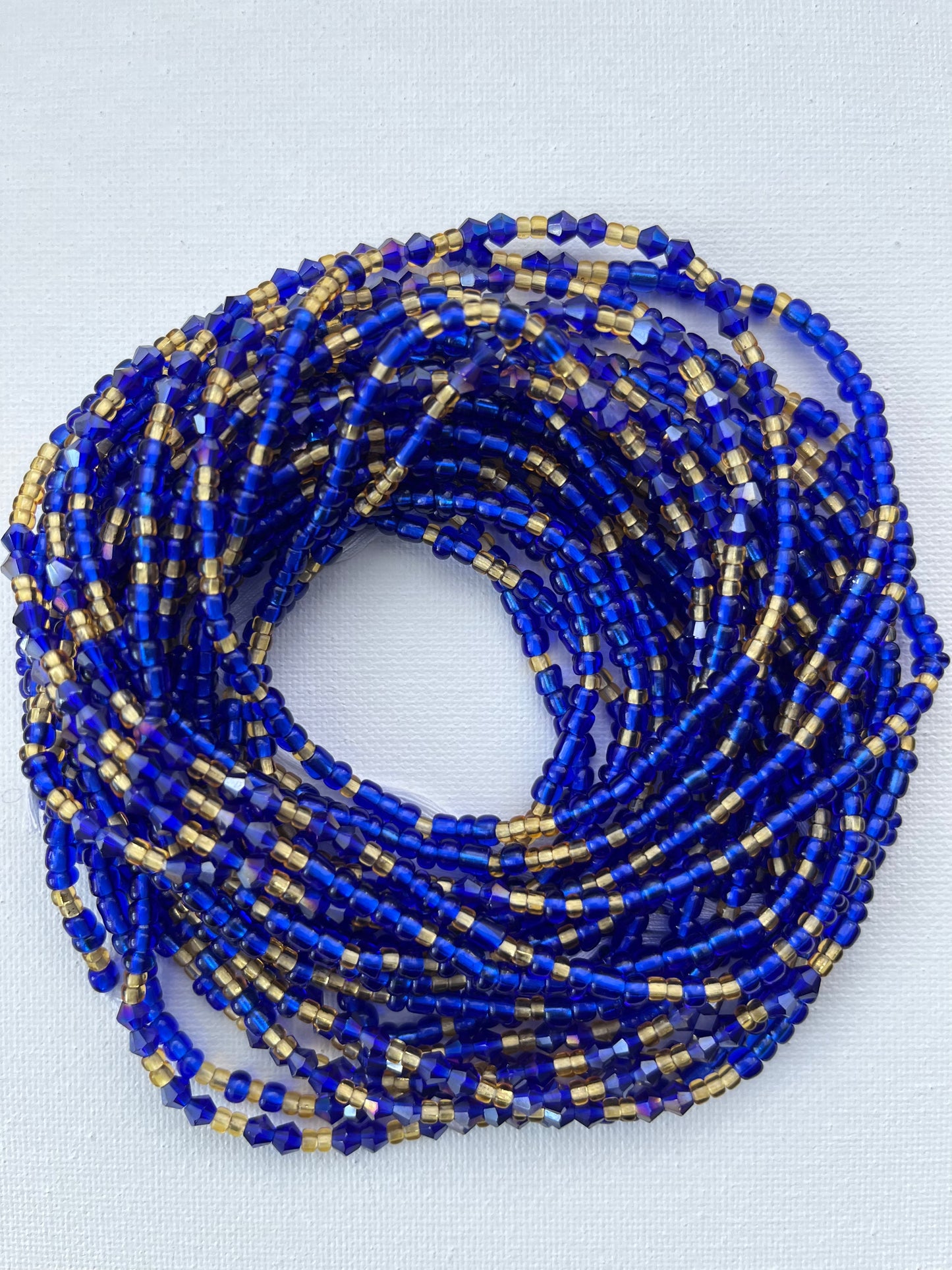 Egyptian Blues Tie On Waist Beads
