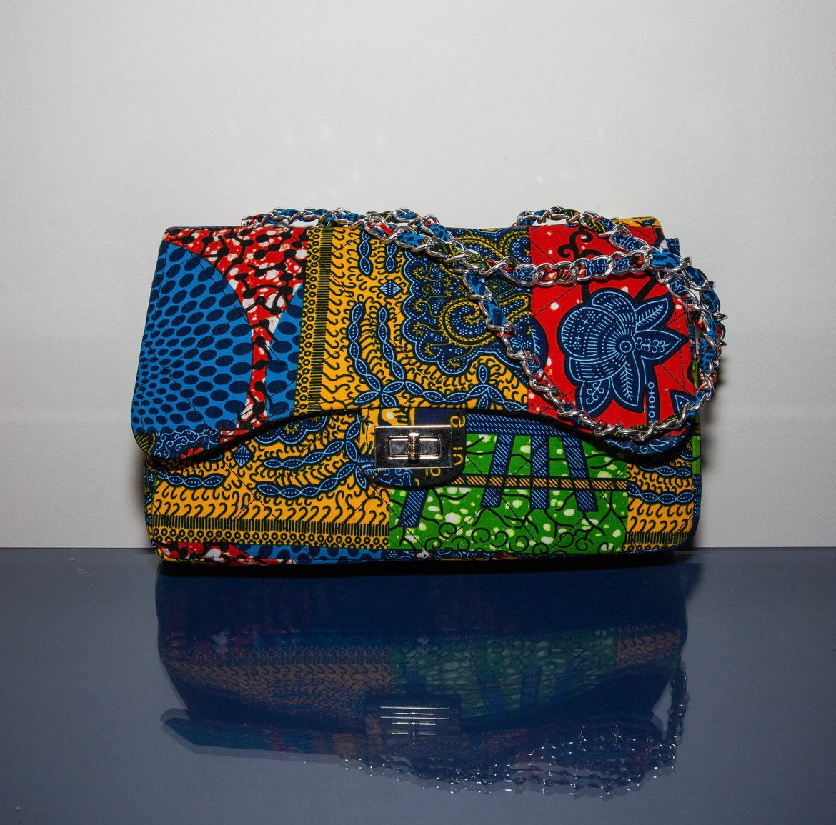 Adjo African Print Patched Quilted Bag