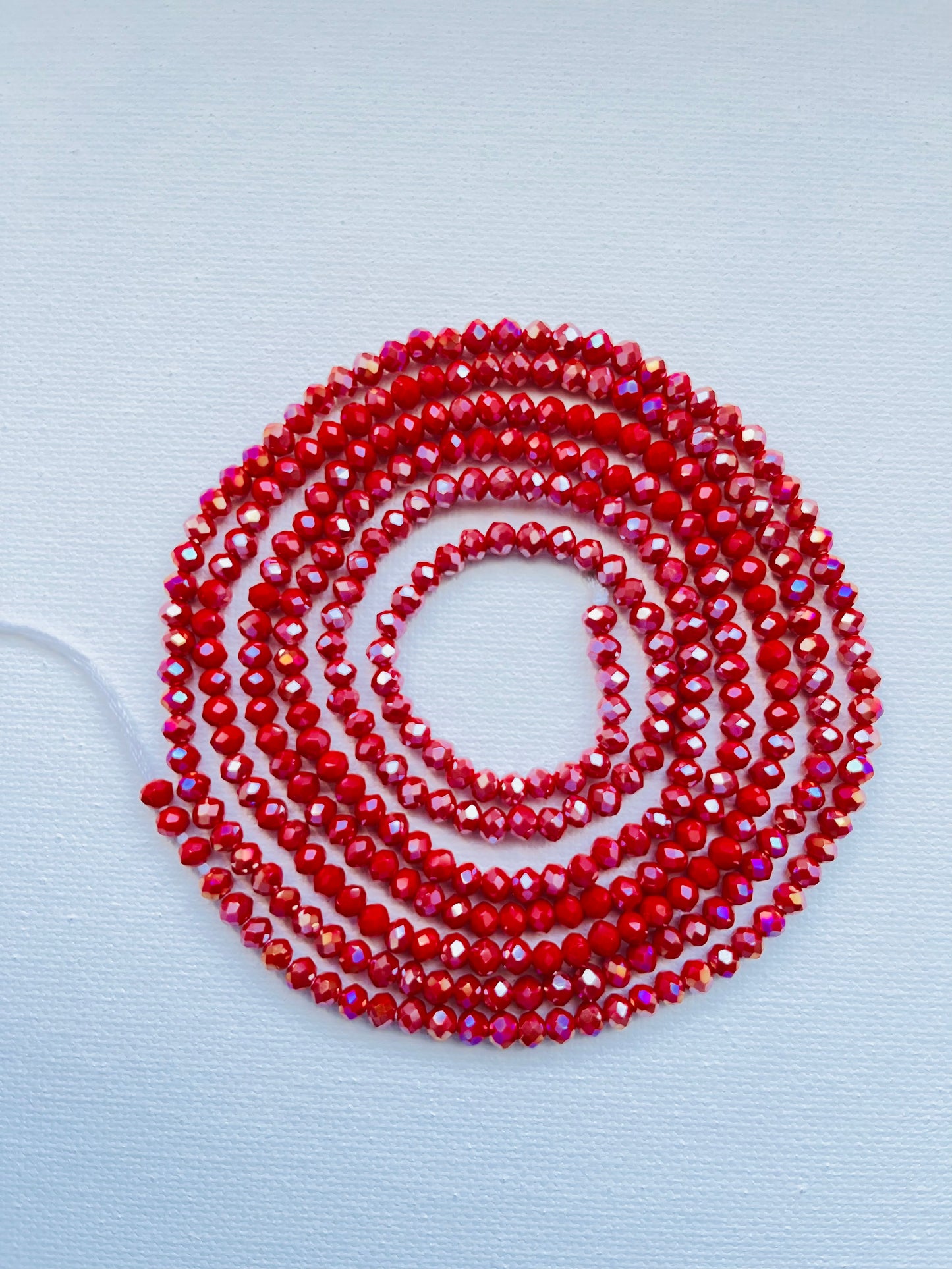 Ruby Sparkle Lux Tie On Waist Beads