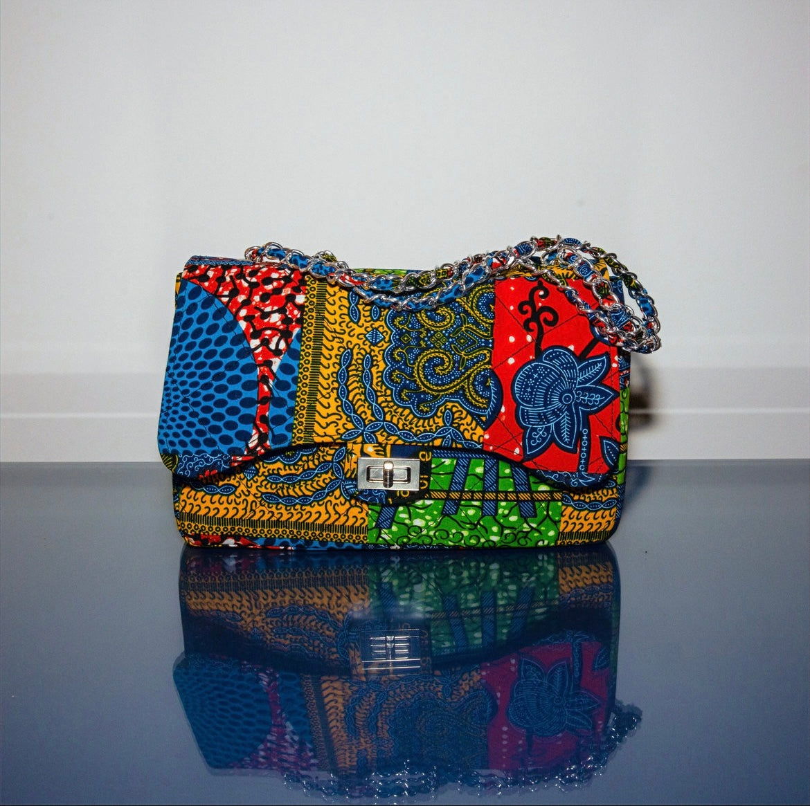 Adjo African Print Patched Quilted Bag