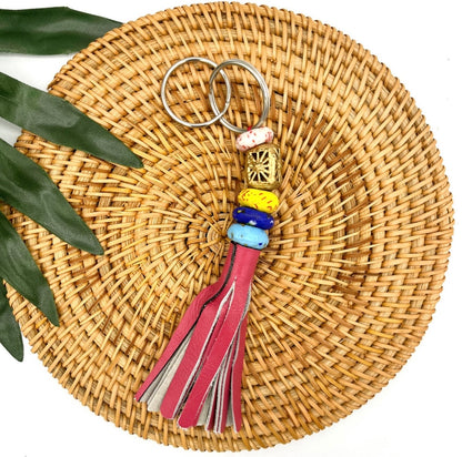 Duafe Recycled Beads Brass Keychain