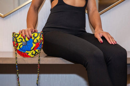 Kaki Sapphire African Print Bag