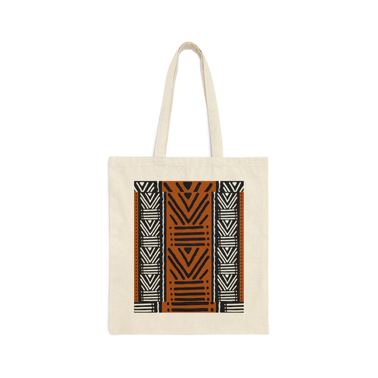 Adai Mud Cloth Print Cotton Canvas Tote Bag