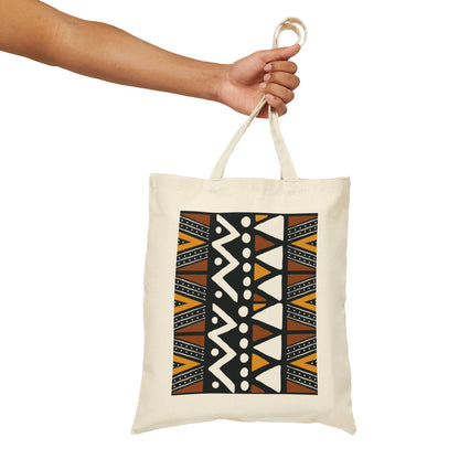 Hali Mud Cloth Print Cotton Canvas Tote Bag