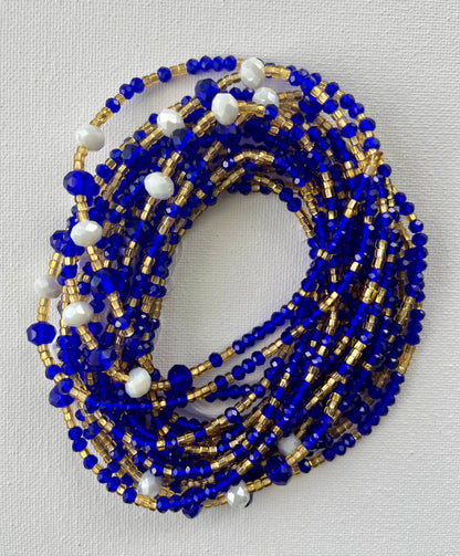 Midnight Blue Lux Tie On Waist Beads