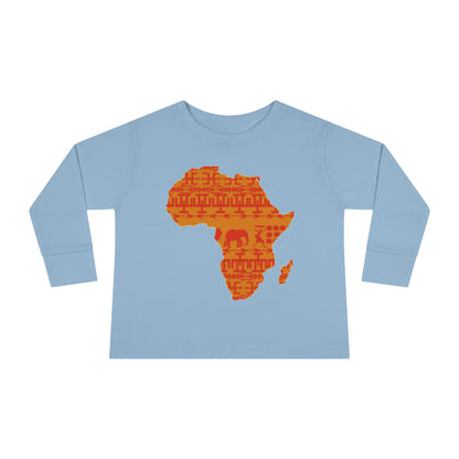 African Print Map Kids Long Sleeve T Shirt