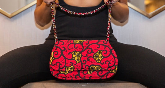 Nasara Maroon African Print Bag